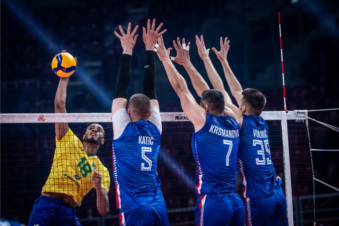 Brasil supera a Sérvia com facilidade e volta a vencer na Liga das Nações Masculina de Vôlei