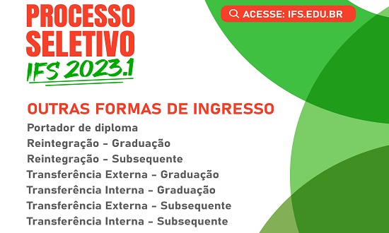 IFS abre inscrições com 1.700 vagas para diversas formas de ingresso