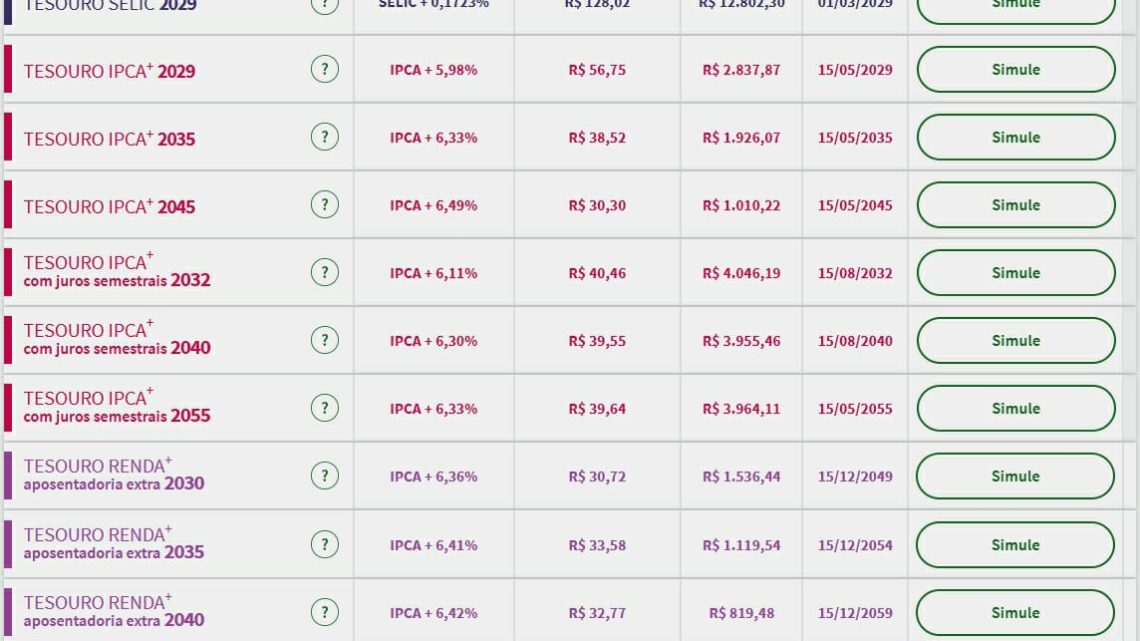 Tesouro Direto: queda nos juros se intensifica, com piso dos prefixados em 12,39%; mercado foca na regra fiscal