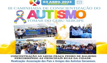 Caminhada de conscientização do autismo ocorre dia 3 em Tomar do Geru