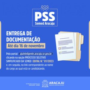 PSS Semed 2023: prazo para envio de documentos termina na quinta, 16