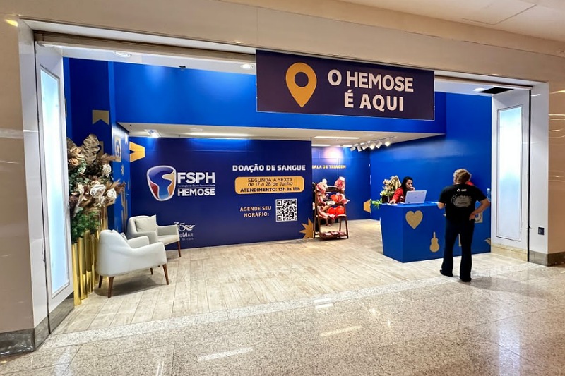 Hemose realiza coleta de sangue no shopping Riomar até 28 de junho