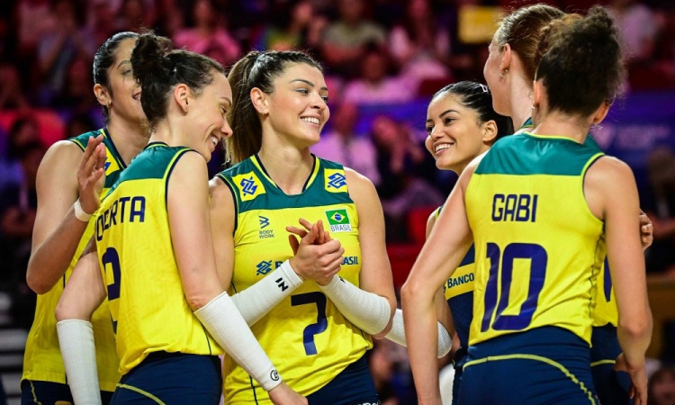 Seleção feminina de vôlei bate a Alemanha e consegue décima vitória seguida na Liga das Nações